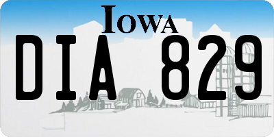 IA license plate DIA829