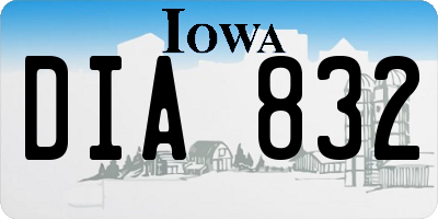 IA license plate DIA832