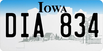 IA license plate DIA834