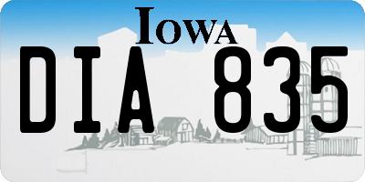 IA license plate DIA835