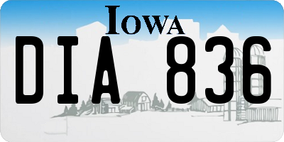 IA license plate DIA836