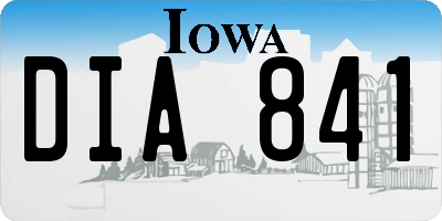 IA license plate DIA841