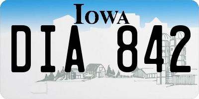 IA license plate DIA842