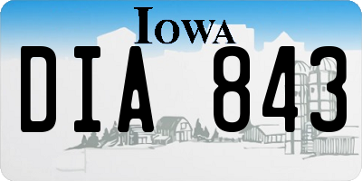 IA license plate DIA843