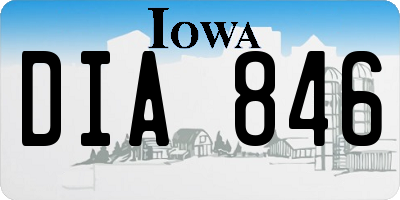 IA license plate DIA846