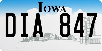 IA license plate DIA847