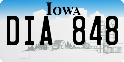 IA license plate DIA848