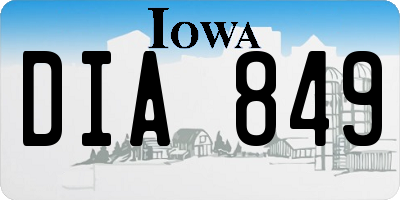 IA license plate DIA849