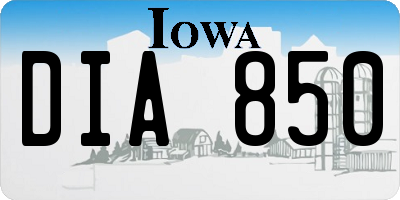 IA license plate DIA850