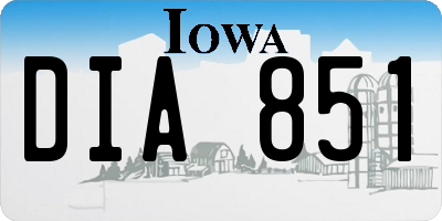 IA license plate DIA851