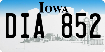 IA license plate DIA852