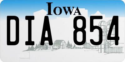 IA license plate DIA854