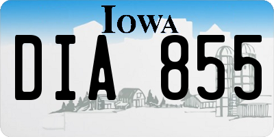 IA license plate DIA855