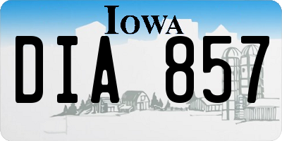 IA license plate DIA857