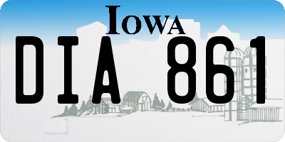 IA license plate DIA861