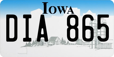 IA license plate DIA865