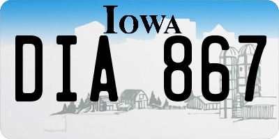 IA license plate DIA867