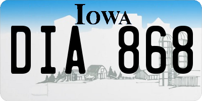 IA license plate DIA868