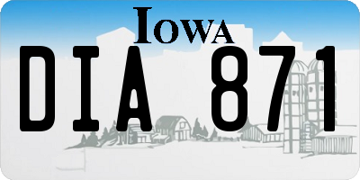 IA license plate DIA871