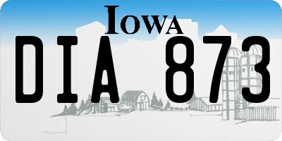 IA license plate DIA873