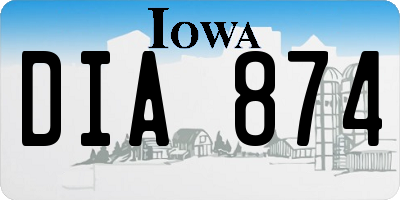 IA license plate DIA874