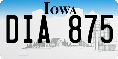 IA license plate DIA875