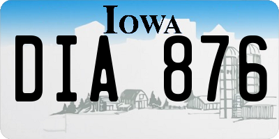 IA license plate DIA876