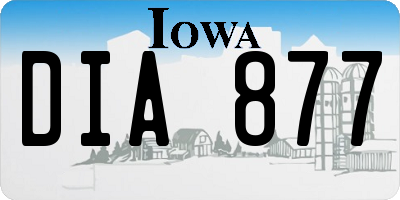 IA license plate DIA877