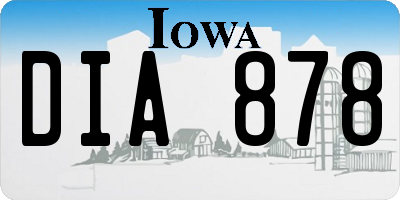 IA license plate DIA878