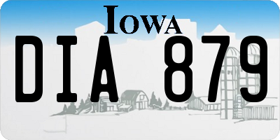IA license plate DIA879