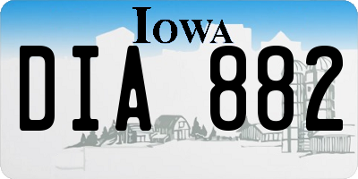 IA license plate DIA882