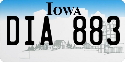 IA license plate DIA883