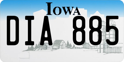 IA license plate DIA885