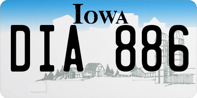 IA license plate DIA886