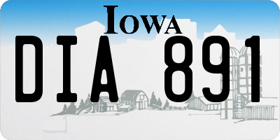 IA license plate DIA891