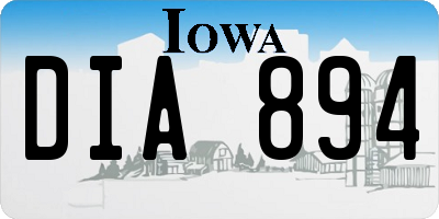 IA license plate DIA894