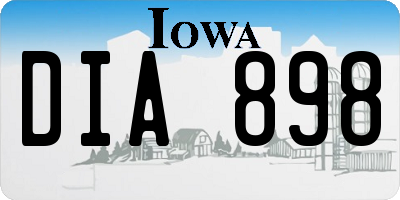 IA license plate DIA898