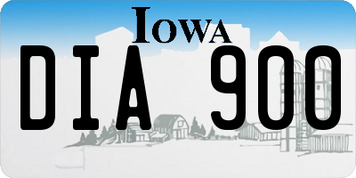 IA license plate DIA900