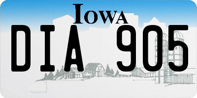 IA license plate DIA905