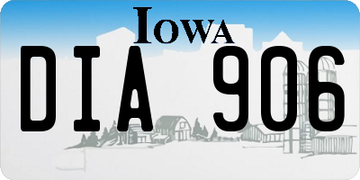 IA license plate DIA906