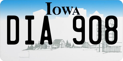 IA license plate DIA908