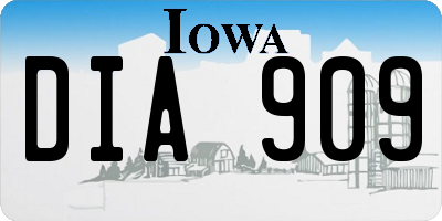 IA license plate DIA909