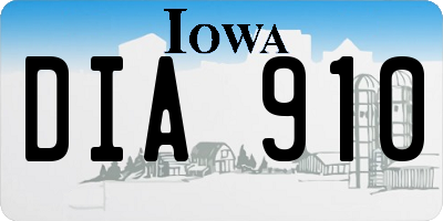 IA license plate DIA910