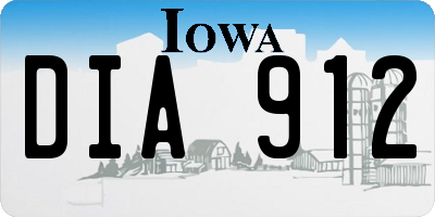 IA license plate DIA912