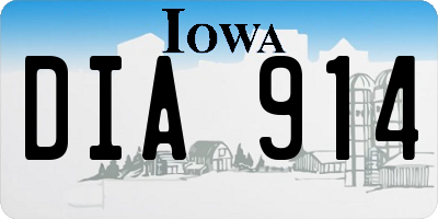 IA license plate DIA914