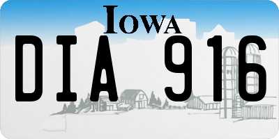 IA license plate DIA916