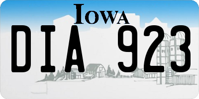 IA license plate DIA923