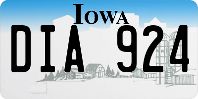 IA license plate DIA924