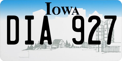 IA license plate DIA927