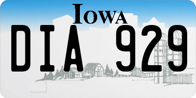 IA license plate DIA929